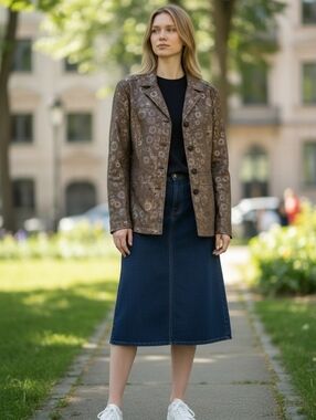 Coldwater CREEK lined brown  blazer jacket sz 16